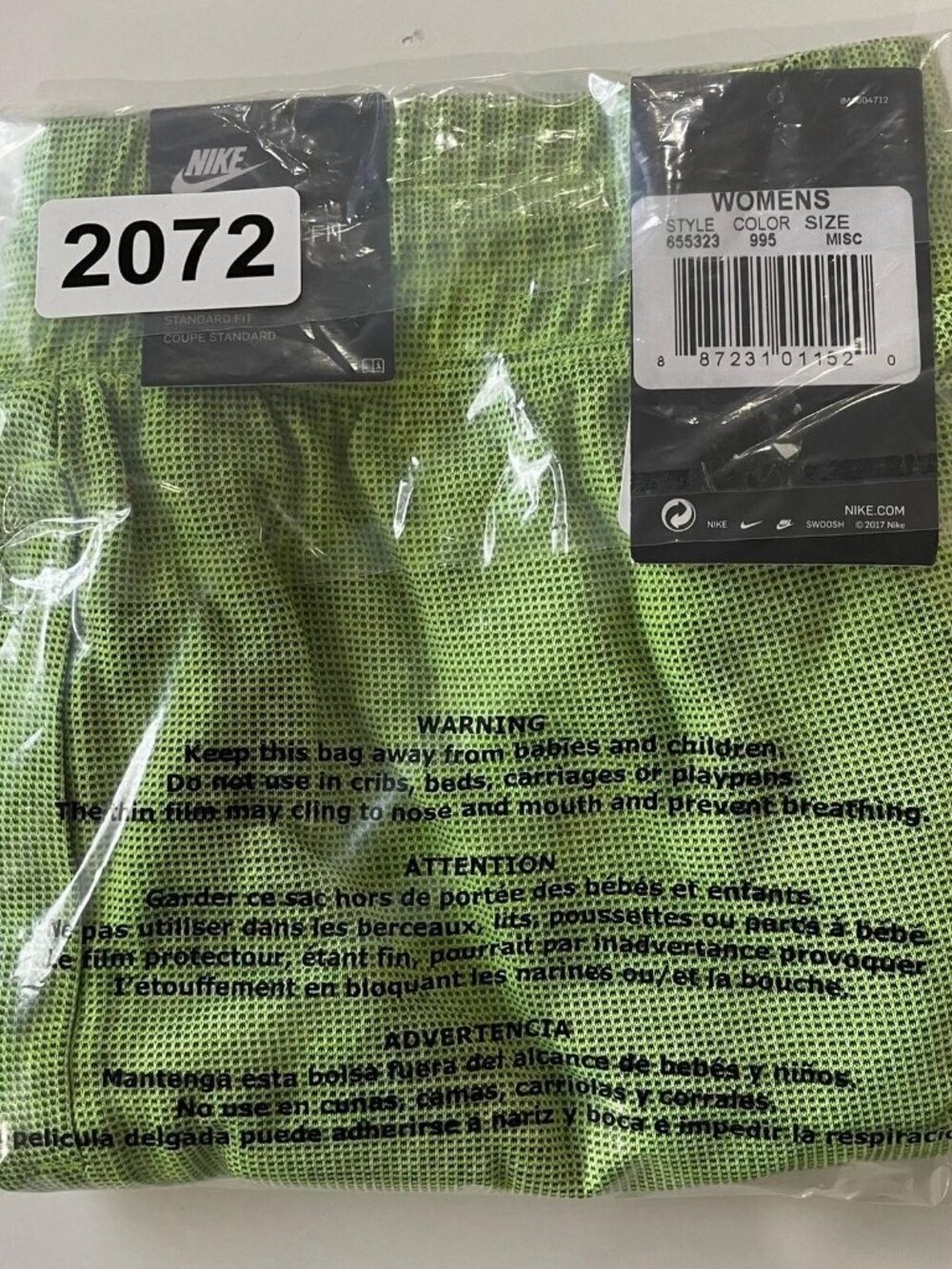 Nike 655323-995 Standard Fit Drawstring Training Green Shorts Women's Size M NWT - Picture 8 of 8